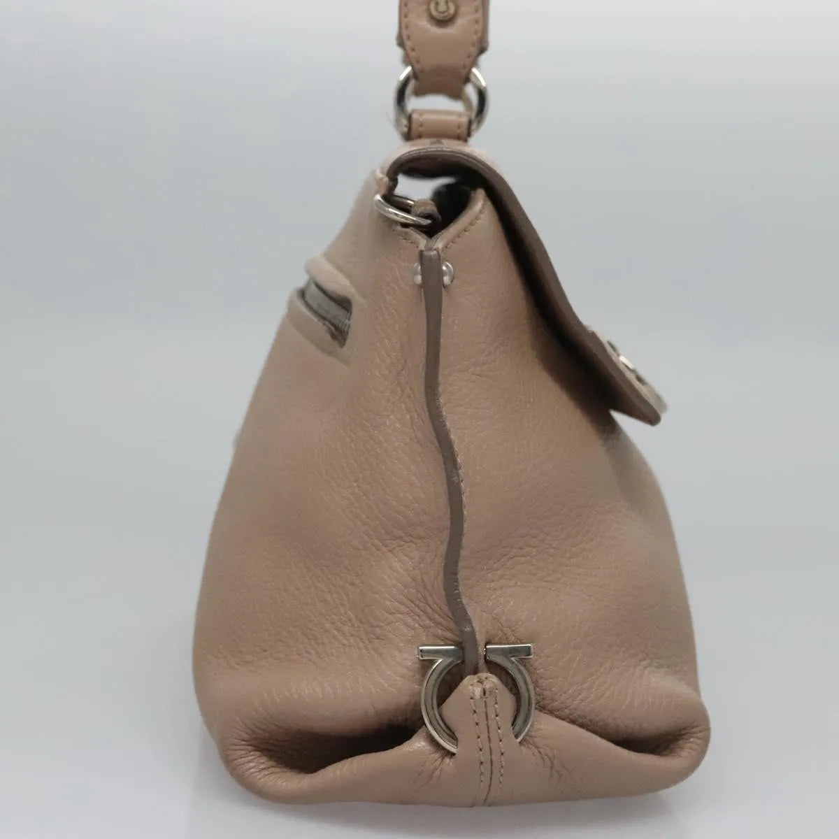 Salvatore Ferragamo Sofia Satchel Leather, Beige, Leather, Handbag