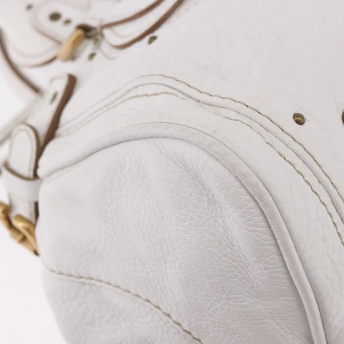 Chloe Paddington Lock Leather, White, Leather, Handbag