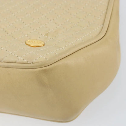 Bally Vintage Chain Quilted Leather, Beige, Leather, Shoulder Bag