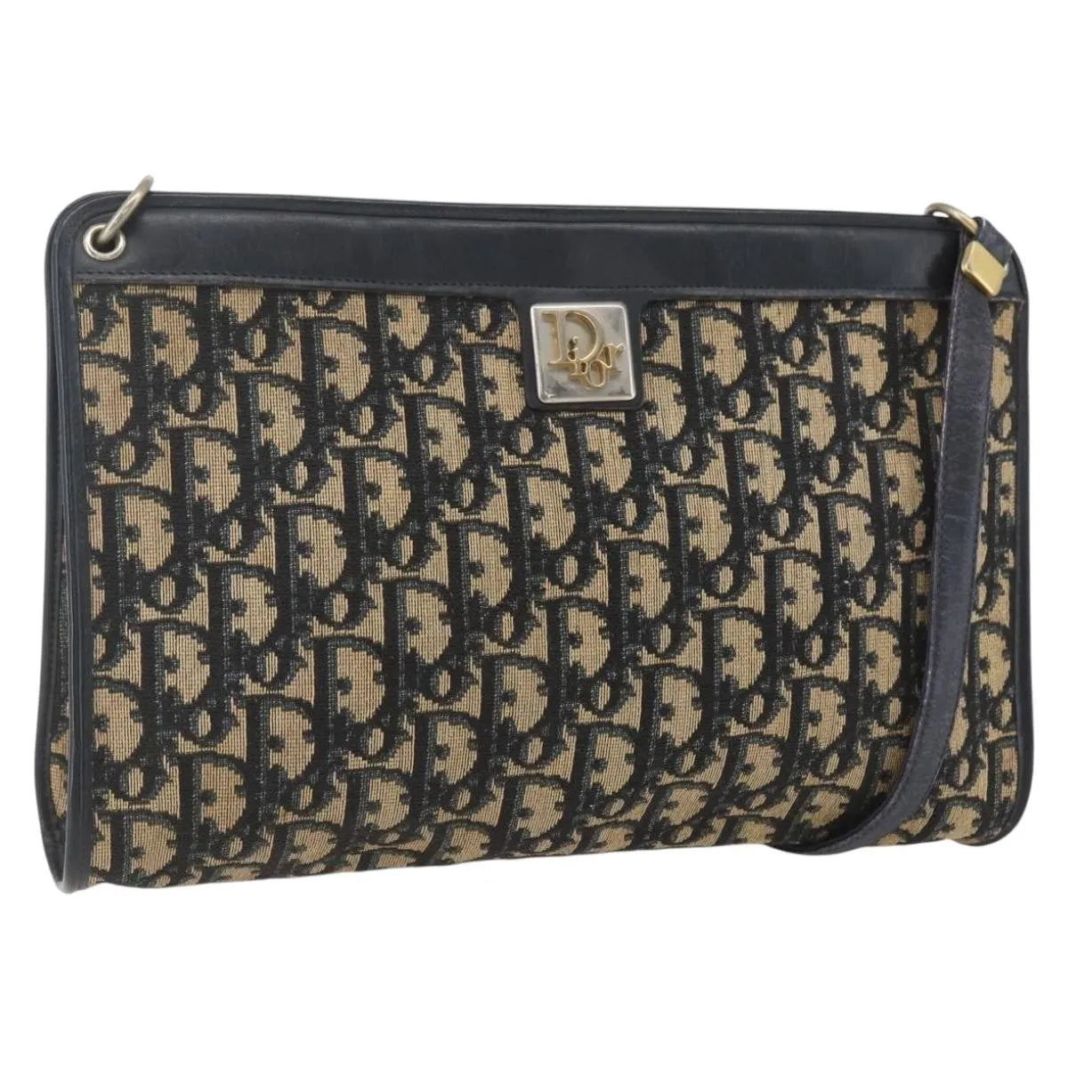 Christian Dior Vintage Trotter Canvas, Navy, Canvas, Shoulder Bag