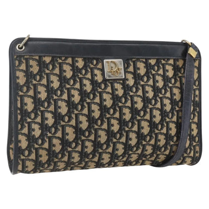 Christian Dior Vintage Trotter Canvas, Navy, Canvas, Shoulder Bag
