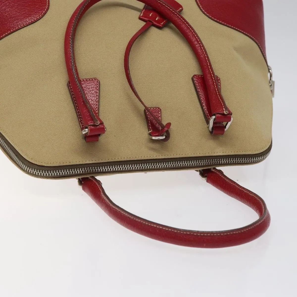 Prada Promenade Tote Canvas and Leather, Beige, Canvas, Shoulder Bag