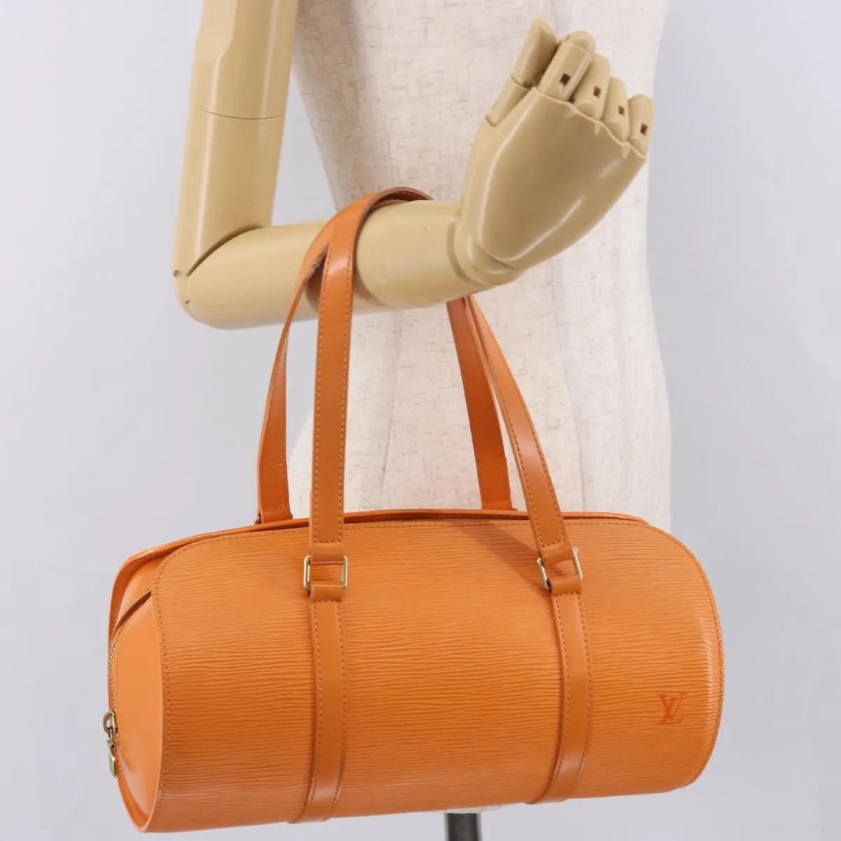 Louis Vuitton Soufflot Epi Leather, Orange, Leather, Handbag
