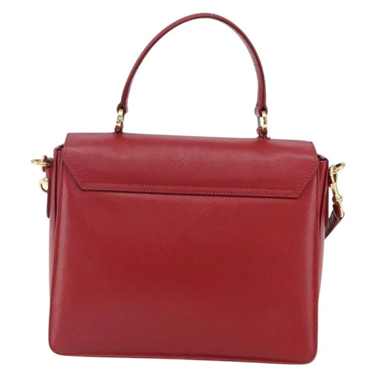Salvatore Ferragamo Gancini Leather, Red, Leather, Handbag