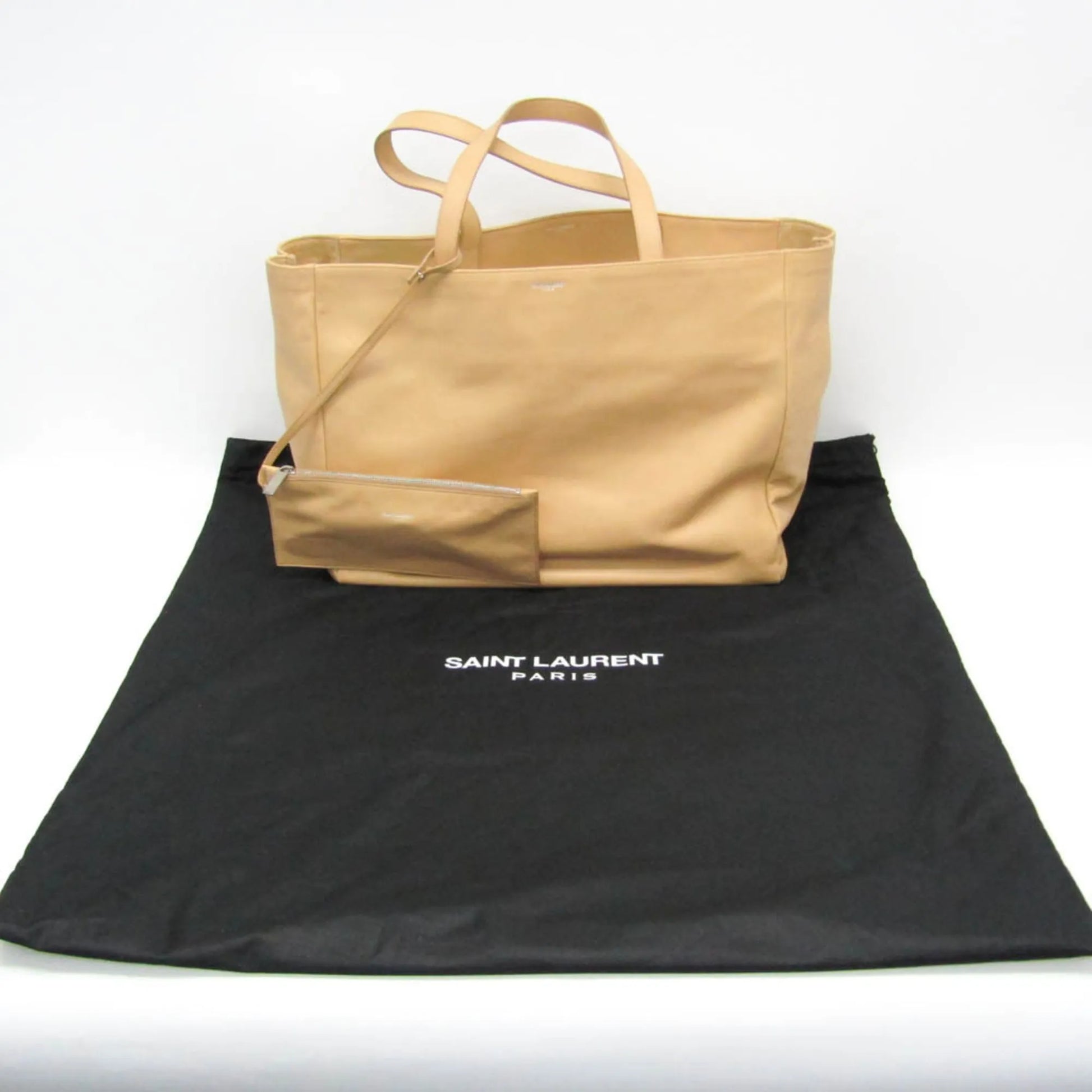 Saint Laurent Reversible East West Shopper Tote Leather, Beige, Leather, Tote Bag