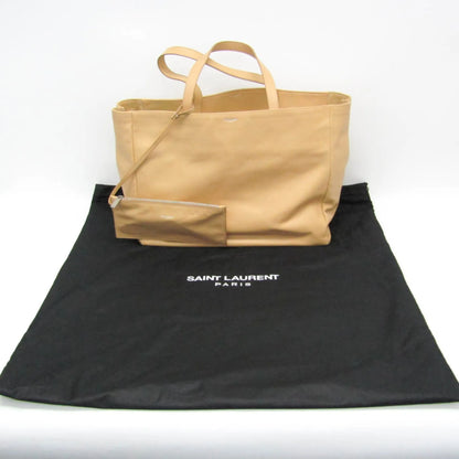 Saint Laurent Reversible East West Shopper Tote Leather, Beige, Leather, Tote Bag
