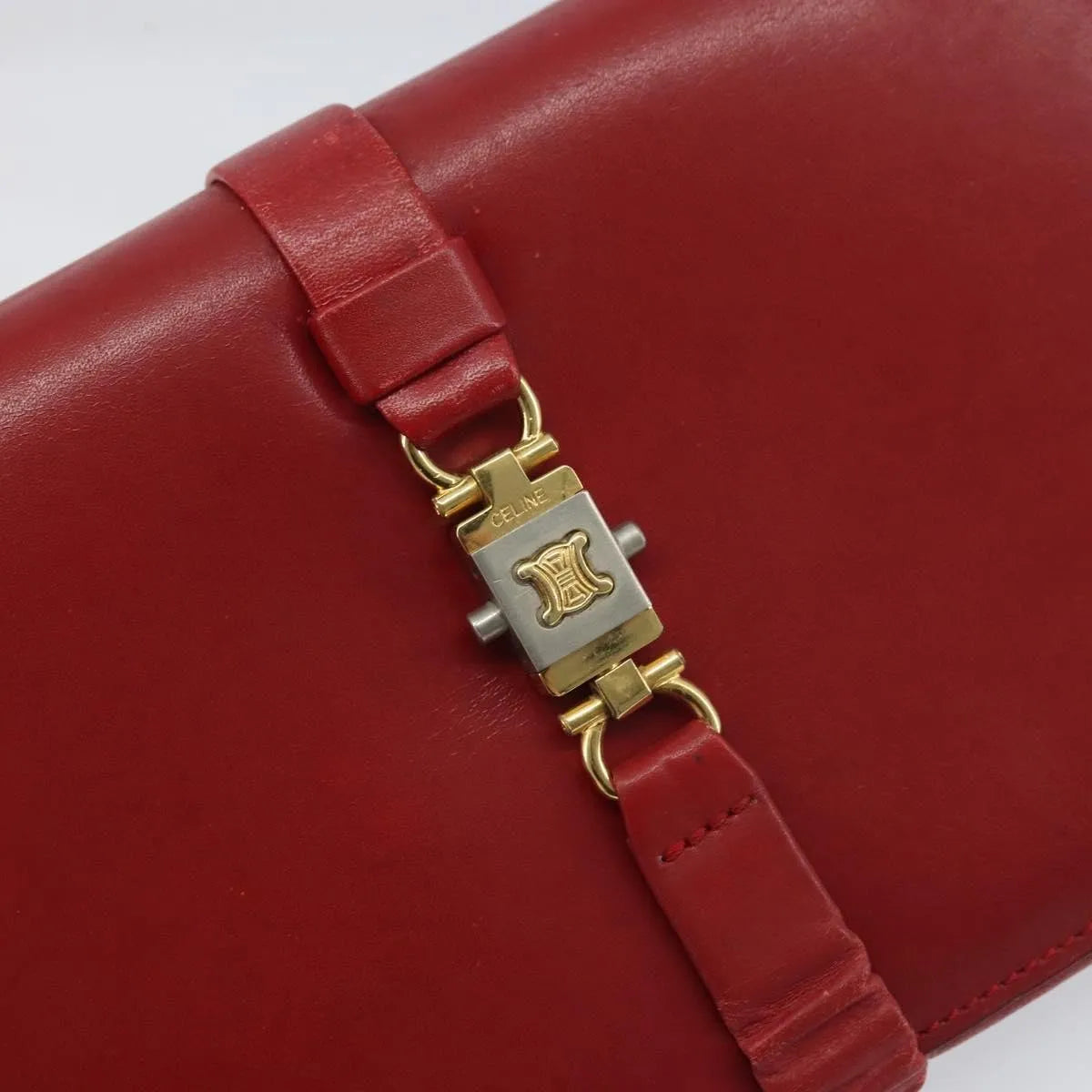Celine Vintage Leather, Red, Leather, Shoulder Bag