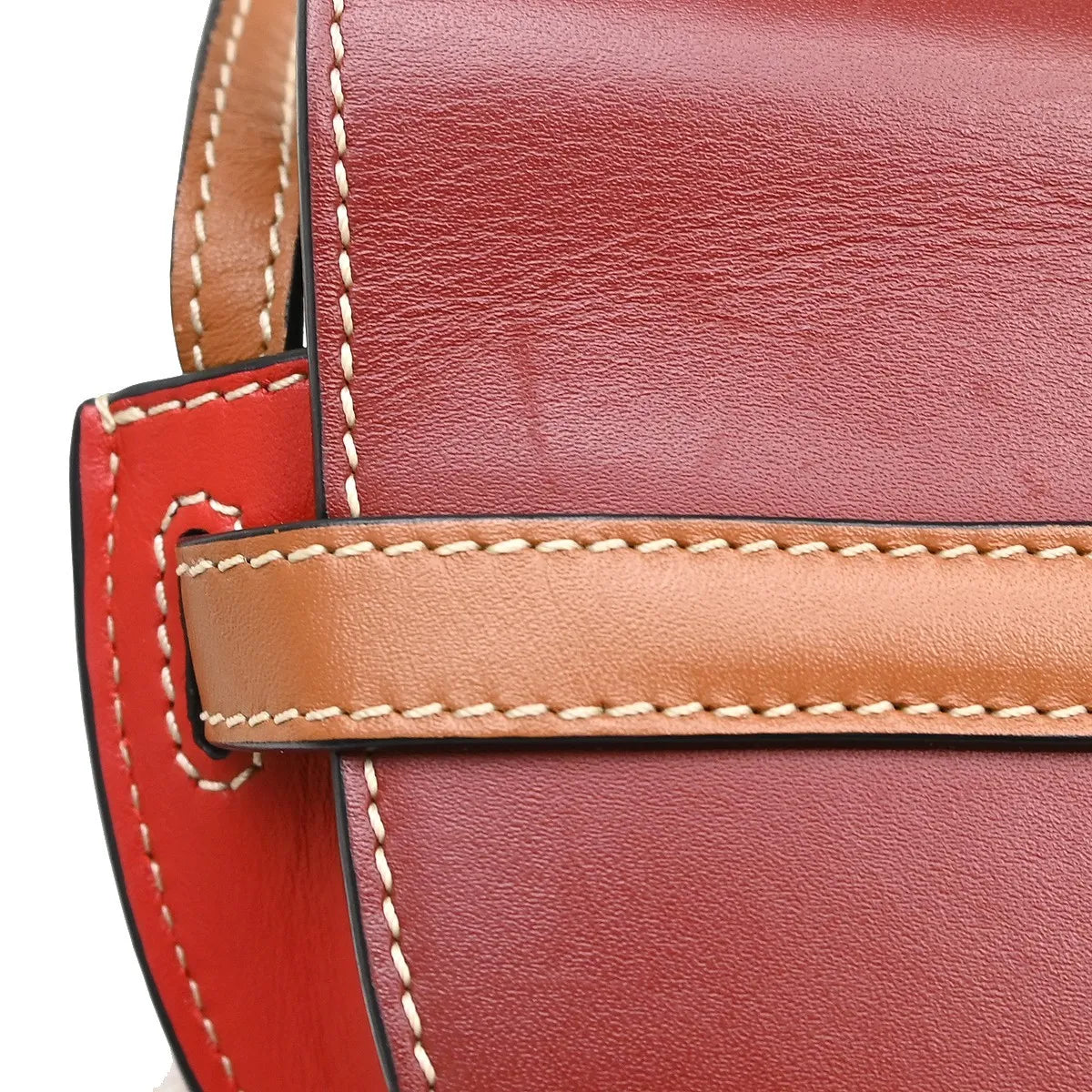 Loewe Gate Leather, Burgundy, Leather, Shoulder Bag