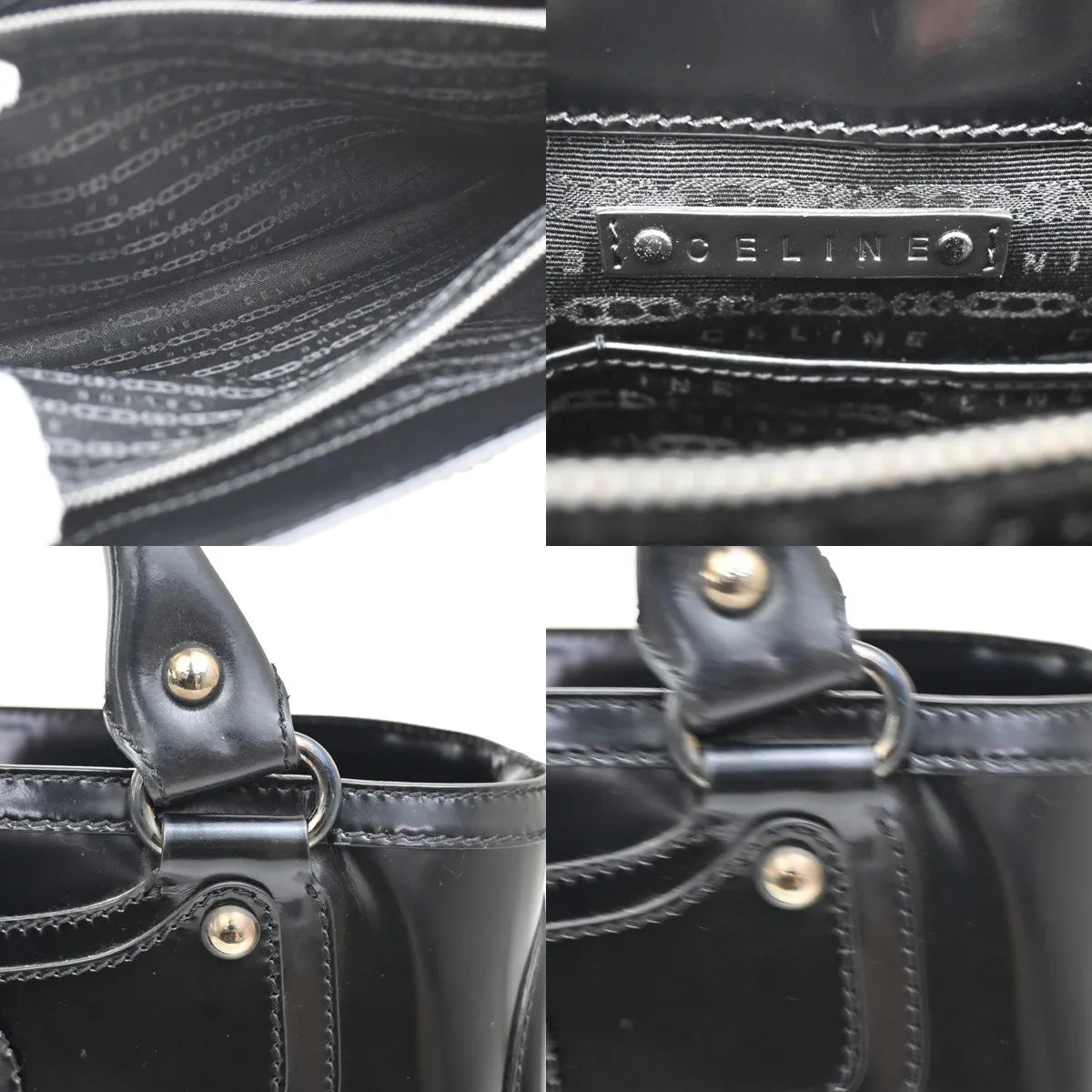 Celine Boogie Satchel Leather, Black, Leather, Tote Bag