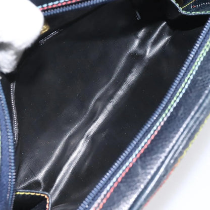 Fendi Vintage Zip Leather, Navy, Leather, Shoulder Bag