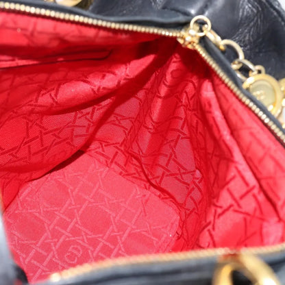Christian Dior Vintage Lady Dior Cannage Quilt Lambskin, Black, Leather, Handbag