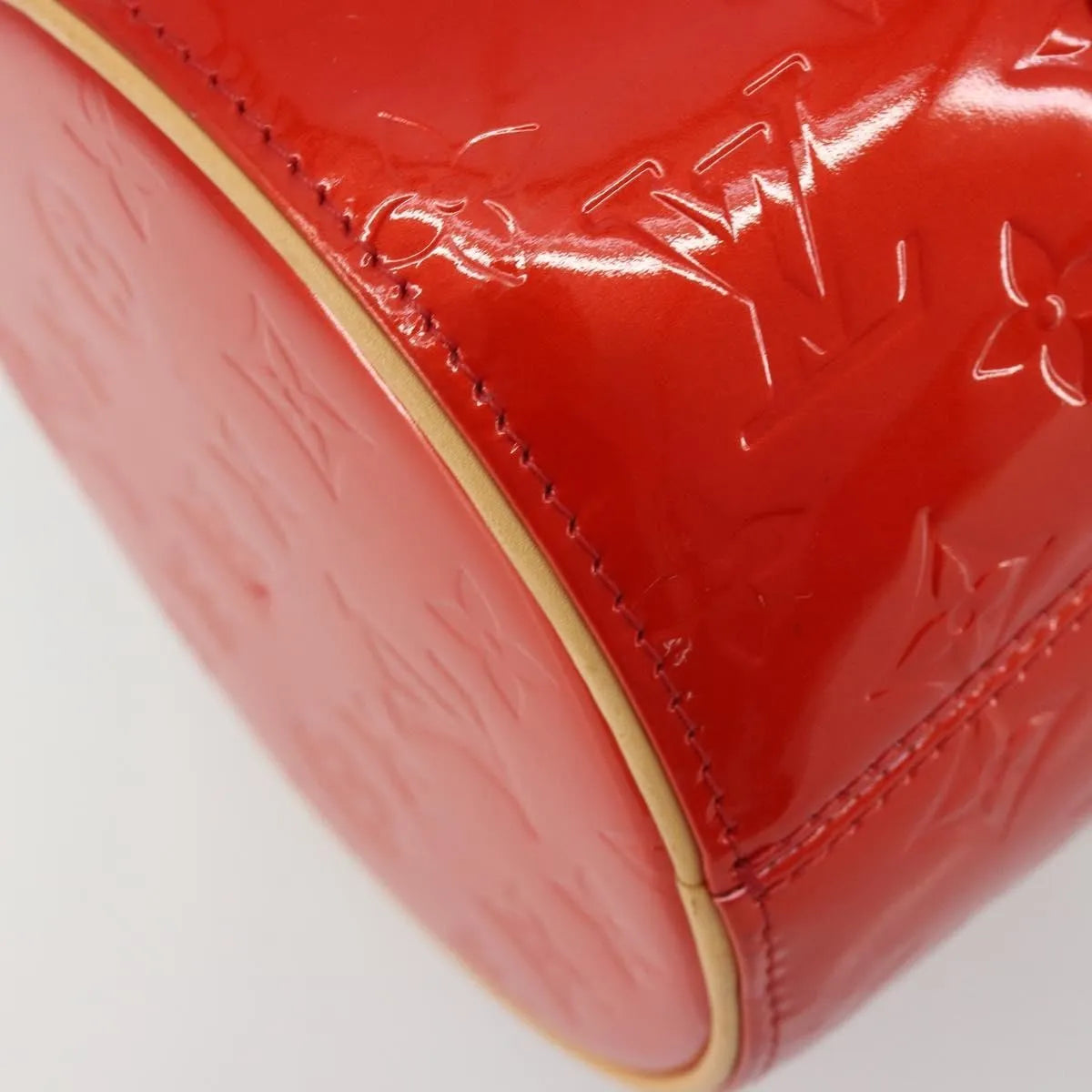 Louis Vuitton Bedford Monogram Vernis, Red, Patent Leather, Handbag