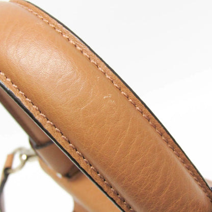 Salvatore Ferragamo Gancini Leather, Brown, Leather, Shoulder Bag