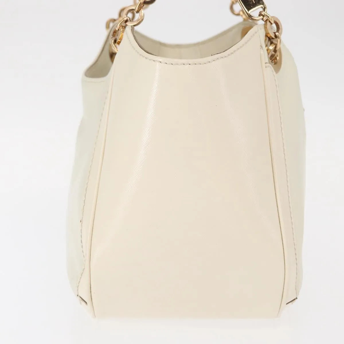 Salvatore Ferragamo Betulla Chain Tote Leather, White, Leather, Handbag