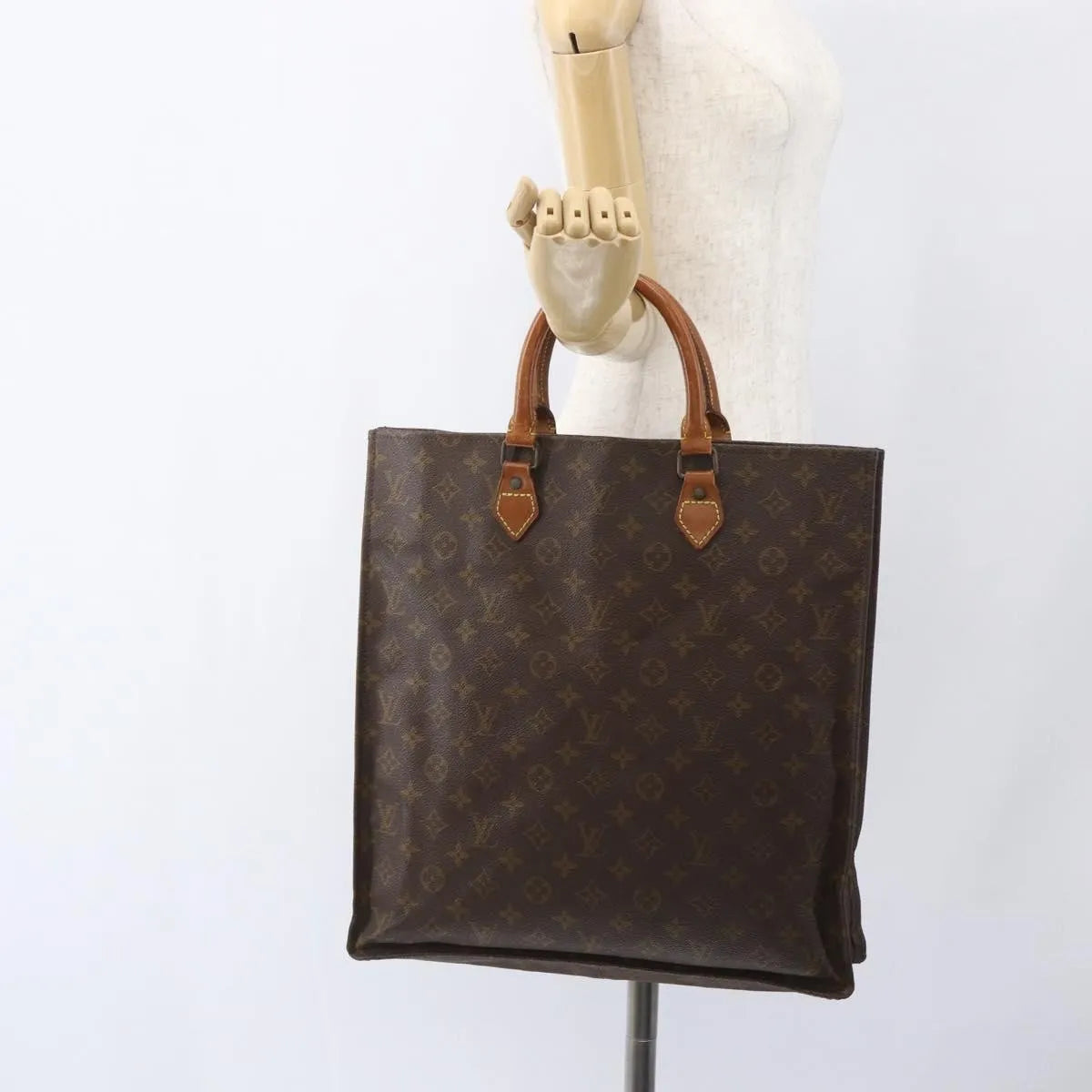 Louis Vuitton Sac Plat Monogram, Brown, Canvas, Tote Bag