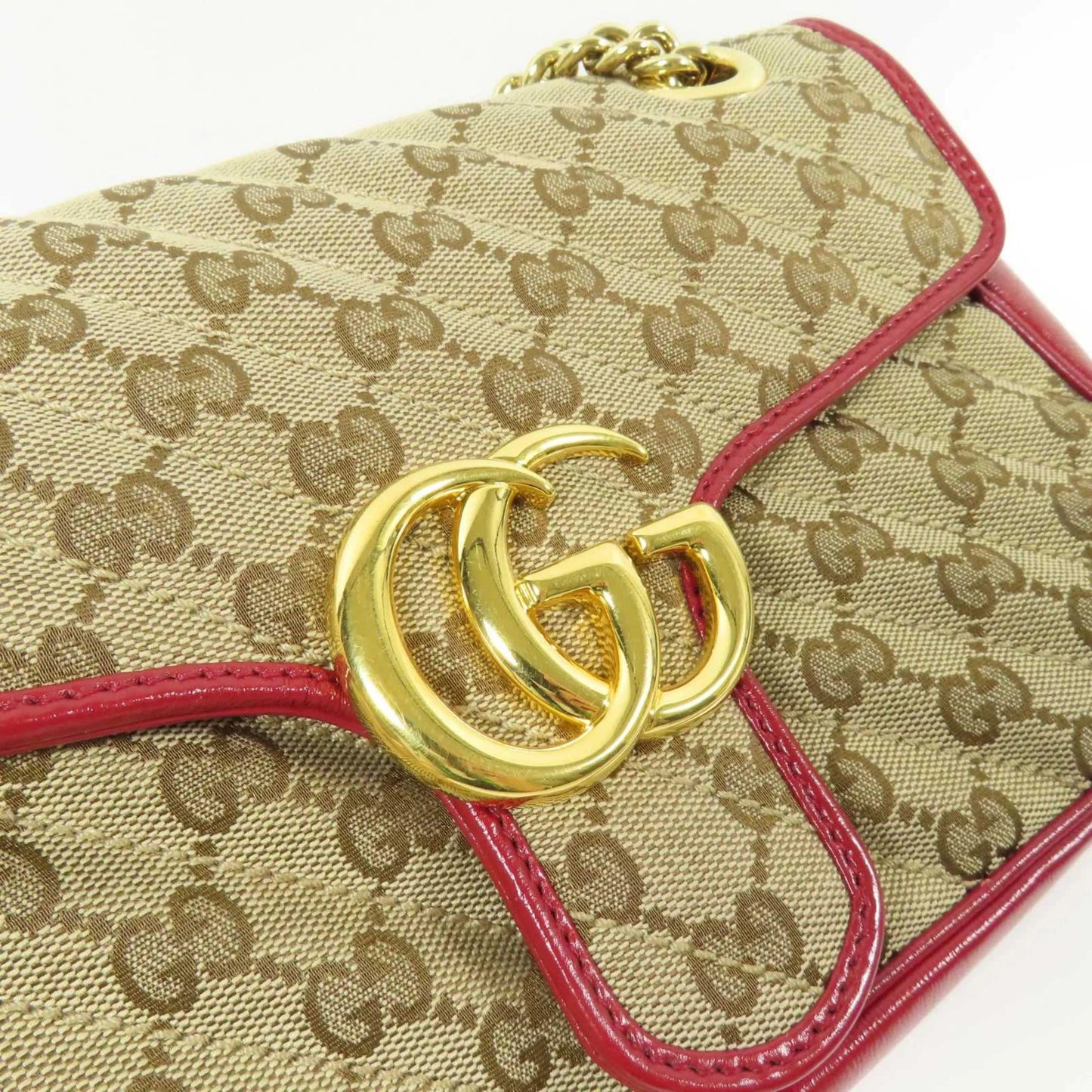 Gucci GG marmont Canvas, Beige, Canvas, Shoulder Bag