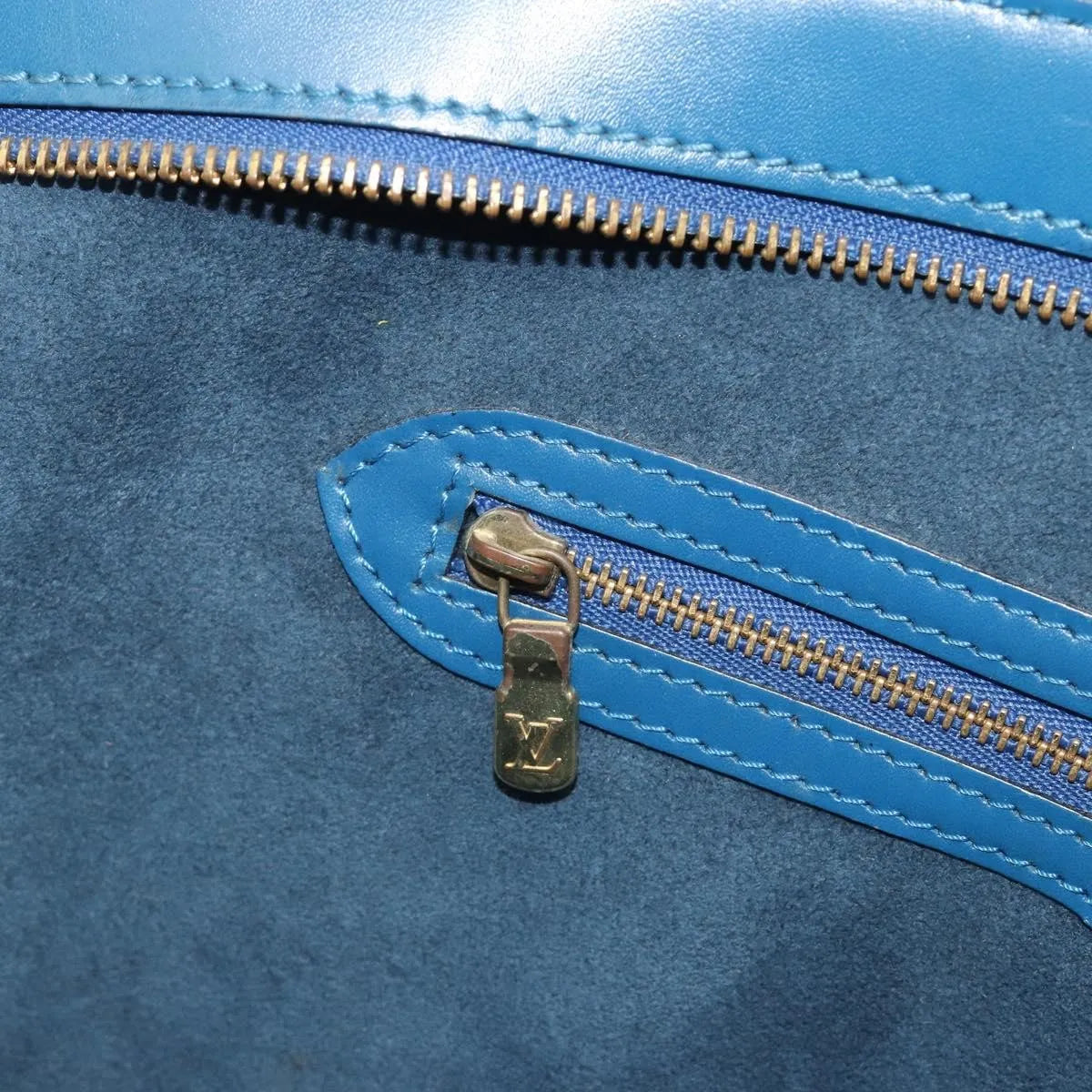 Louis Vuitton Saint Jacques Epi, Blue, Leather, Shoulder Bag