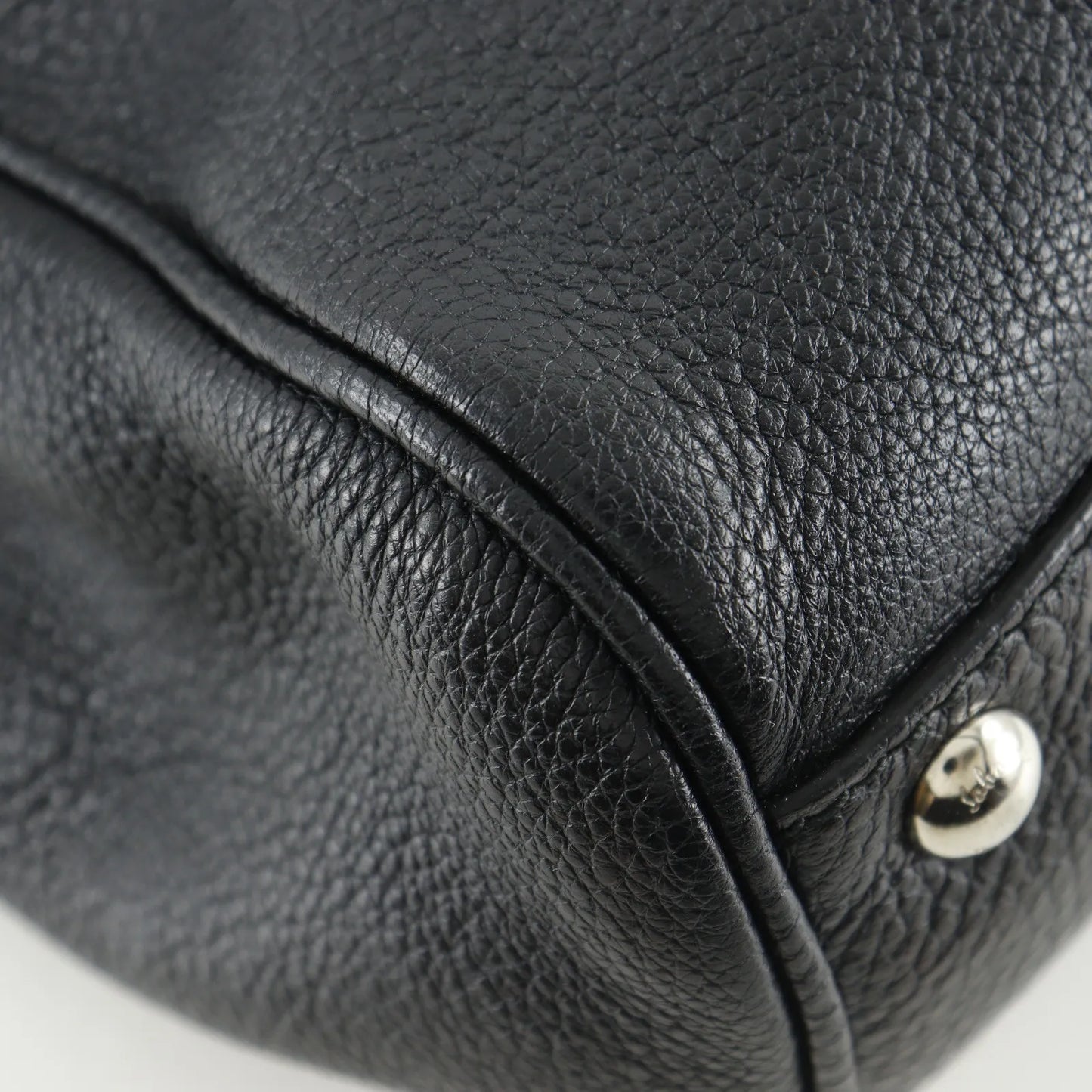 Salvatore Ferragamo Gancini Satchel Leather, Black, Leather, Shoulder Bag