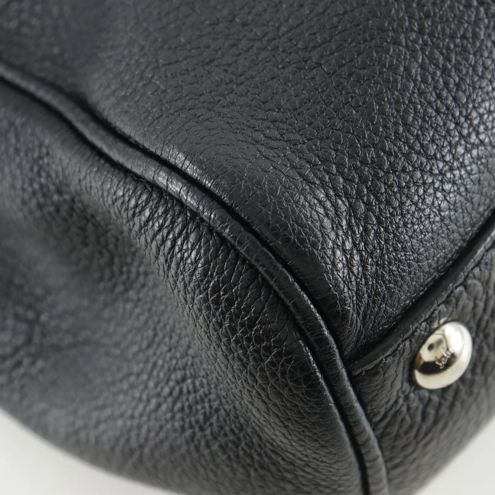 Salvatore Ferragamo Gancini Satchel Leather, Black, Leather, Shoulder Bag