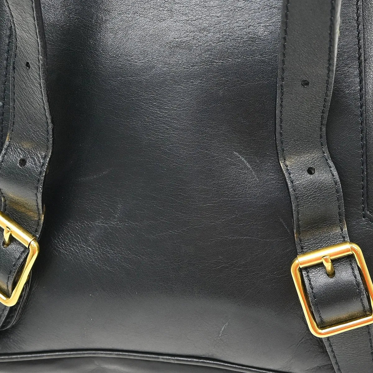 Gucci Vintage Bamboo Leather, Black, Leather, Backpack
