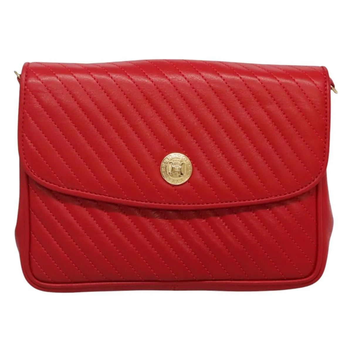 Celine Vintage Leather, Red, Leather, Shoulder Bag