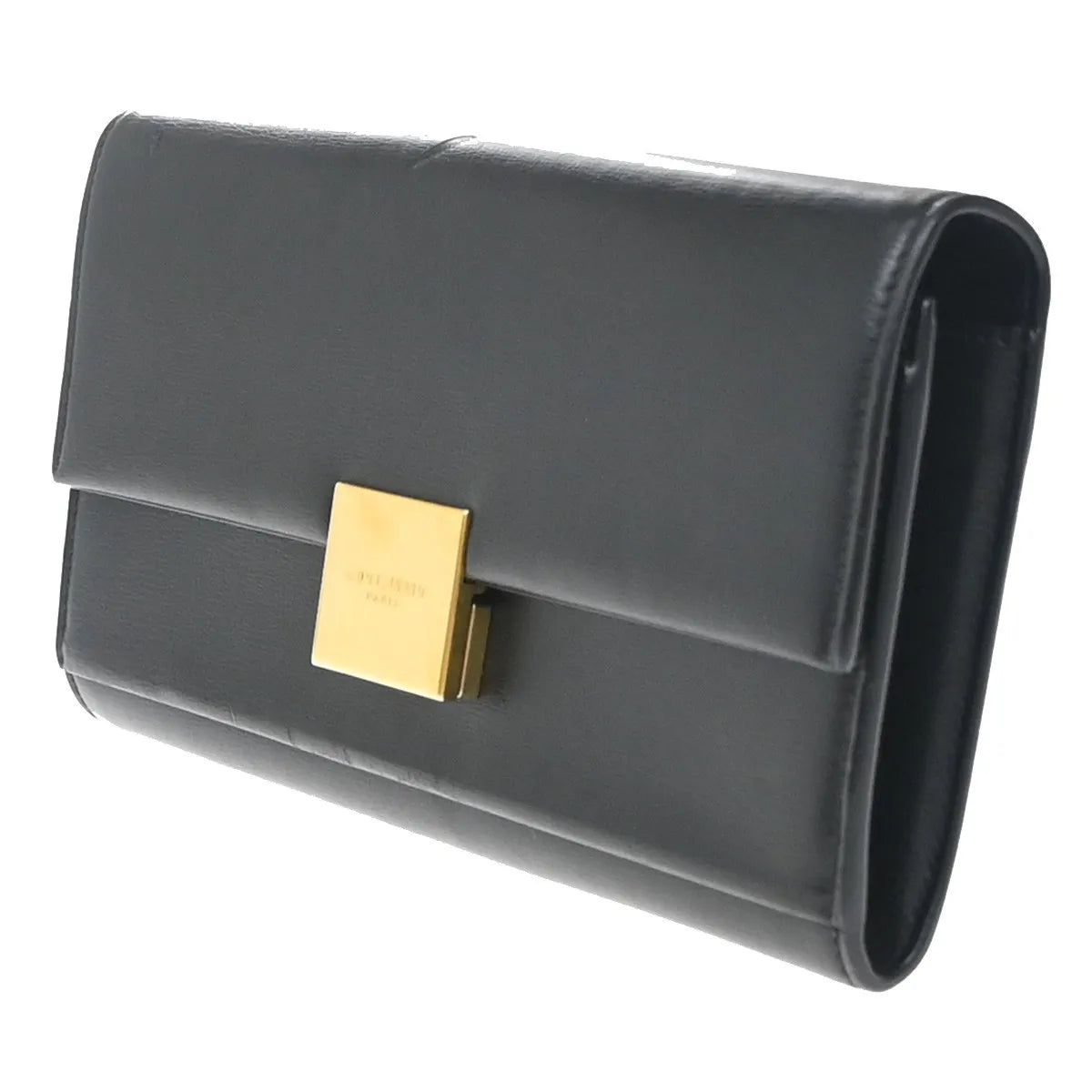 Saint Laurent Bellechasse Flap Leather, Black, Leather, Wallet