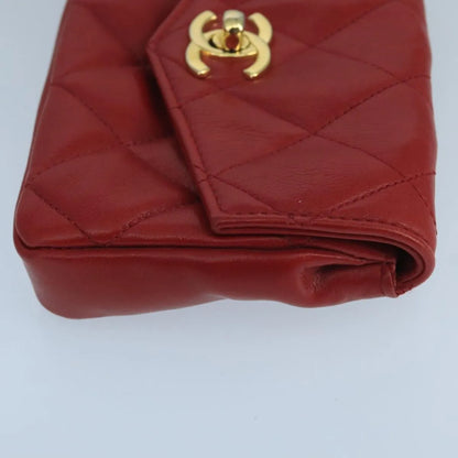 Chanel Vintage CC Flap Waist Quilted Leather, Red, Leather, Clutch