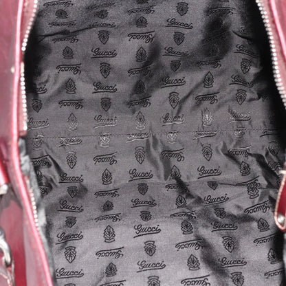 Gucci Logo Crest Messenger Leather, Burgundy, Leather, Shoulder Bag