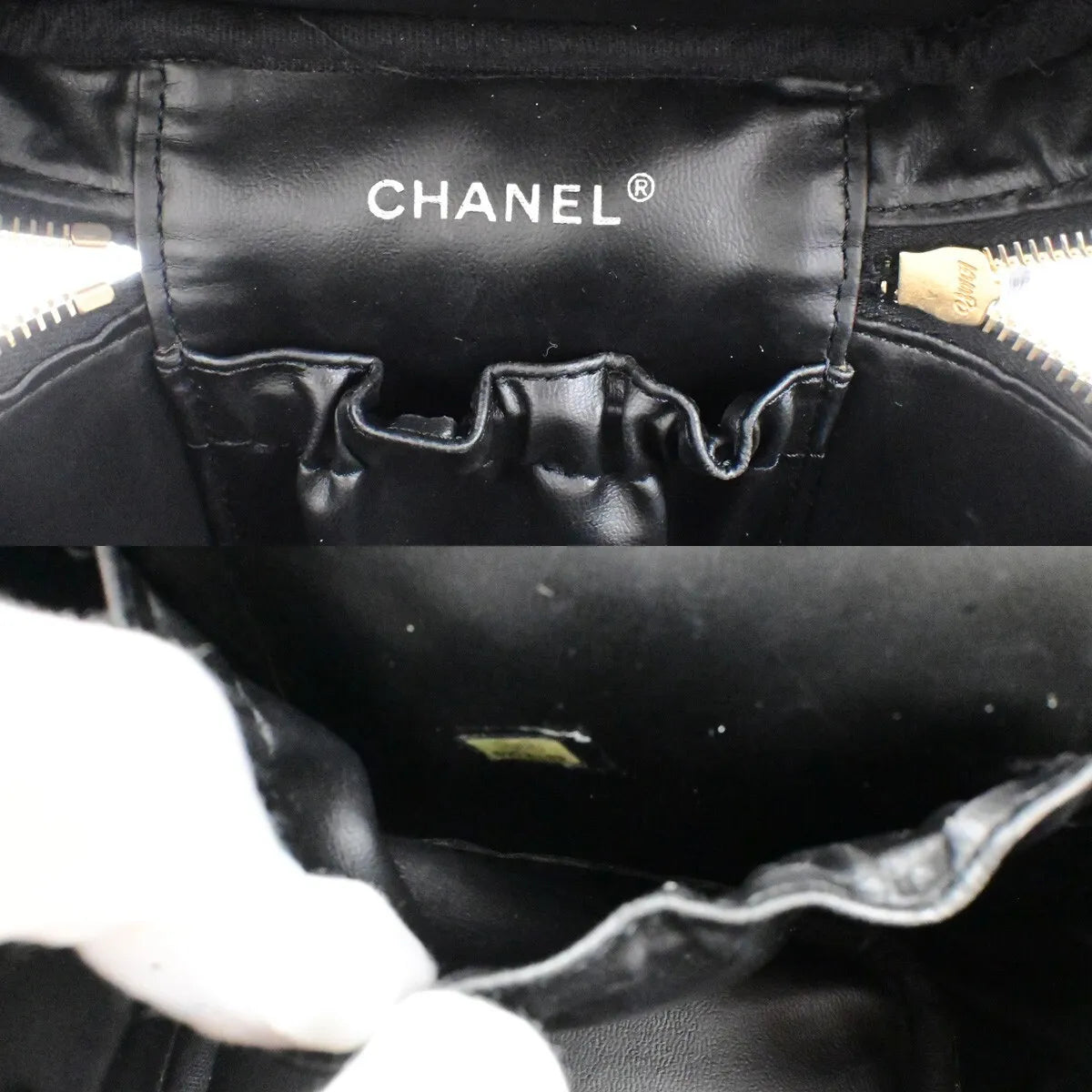 Chanel Vintage Timeless Cosmetic Case Caviar, Black, Calfskin, Handbag