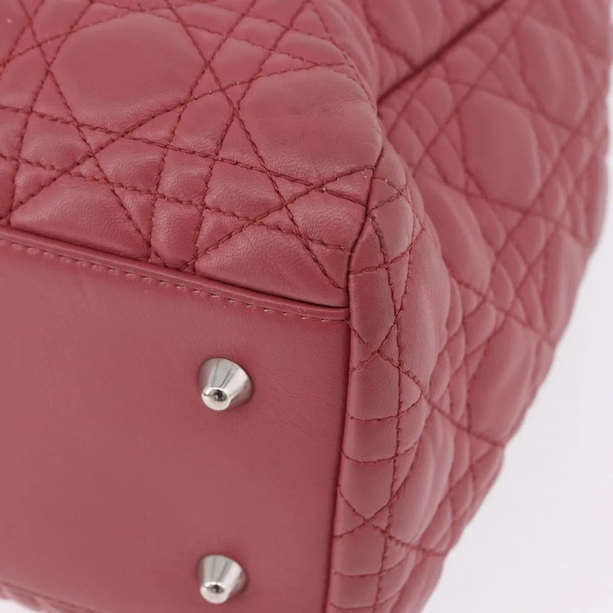 Christian Dior Soft Chain Tote Cannage Quilt Lambskin, Pink, Leather, Handbag