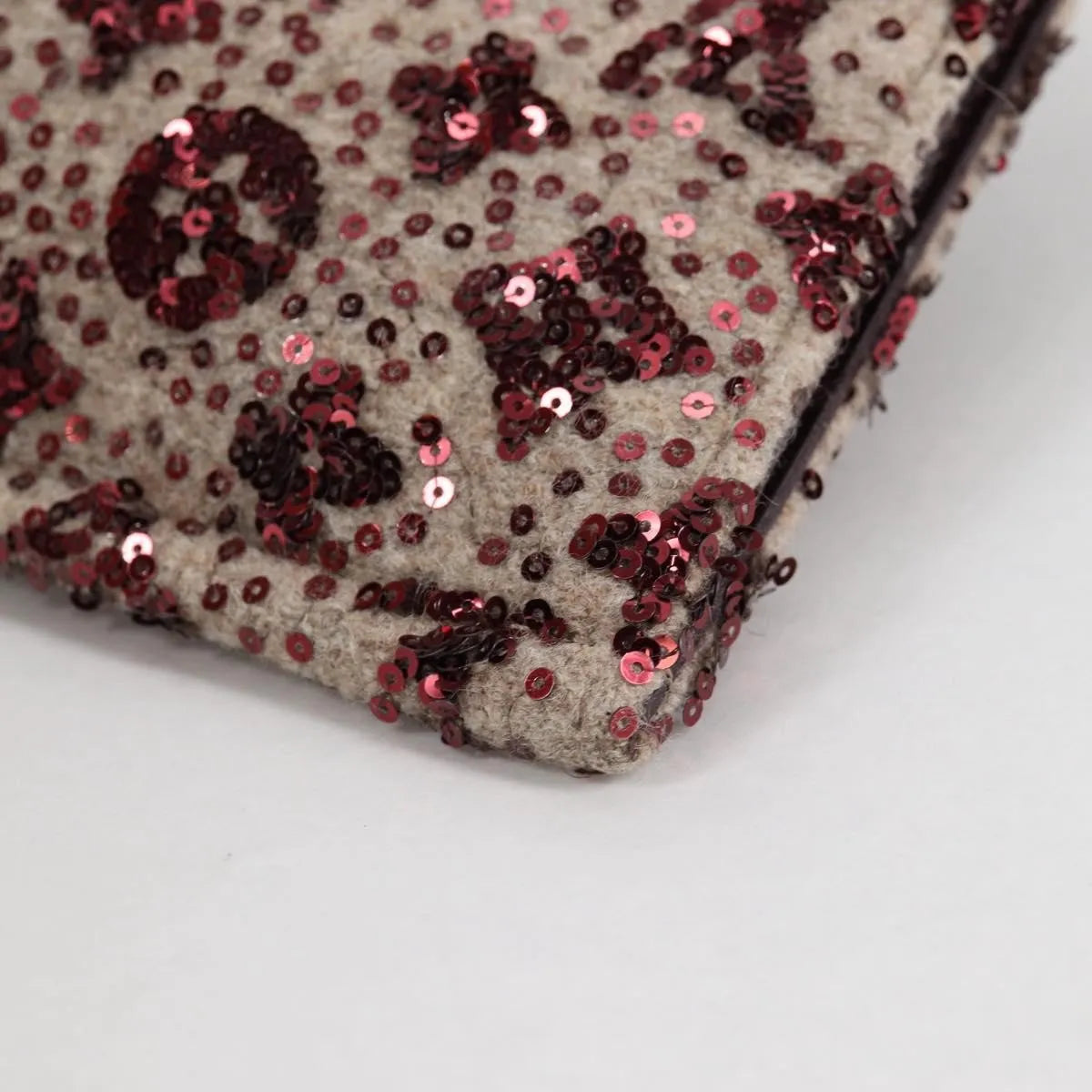 Louis Vuitton Pochette Felt and Sequin, Burgundy, Canvas, Clutch