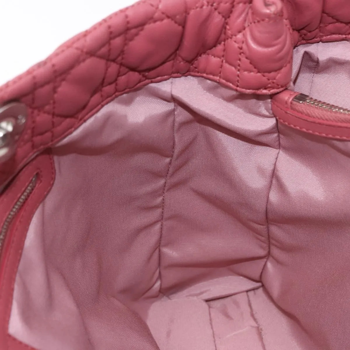 Christian Dior Soft Chain Tote Cannage Quilt Lambskin, Pink, Leather, Handbag