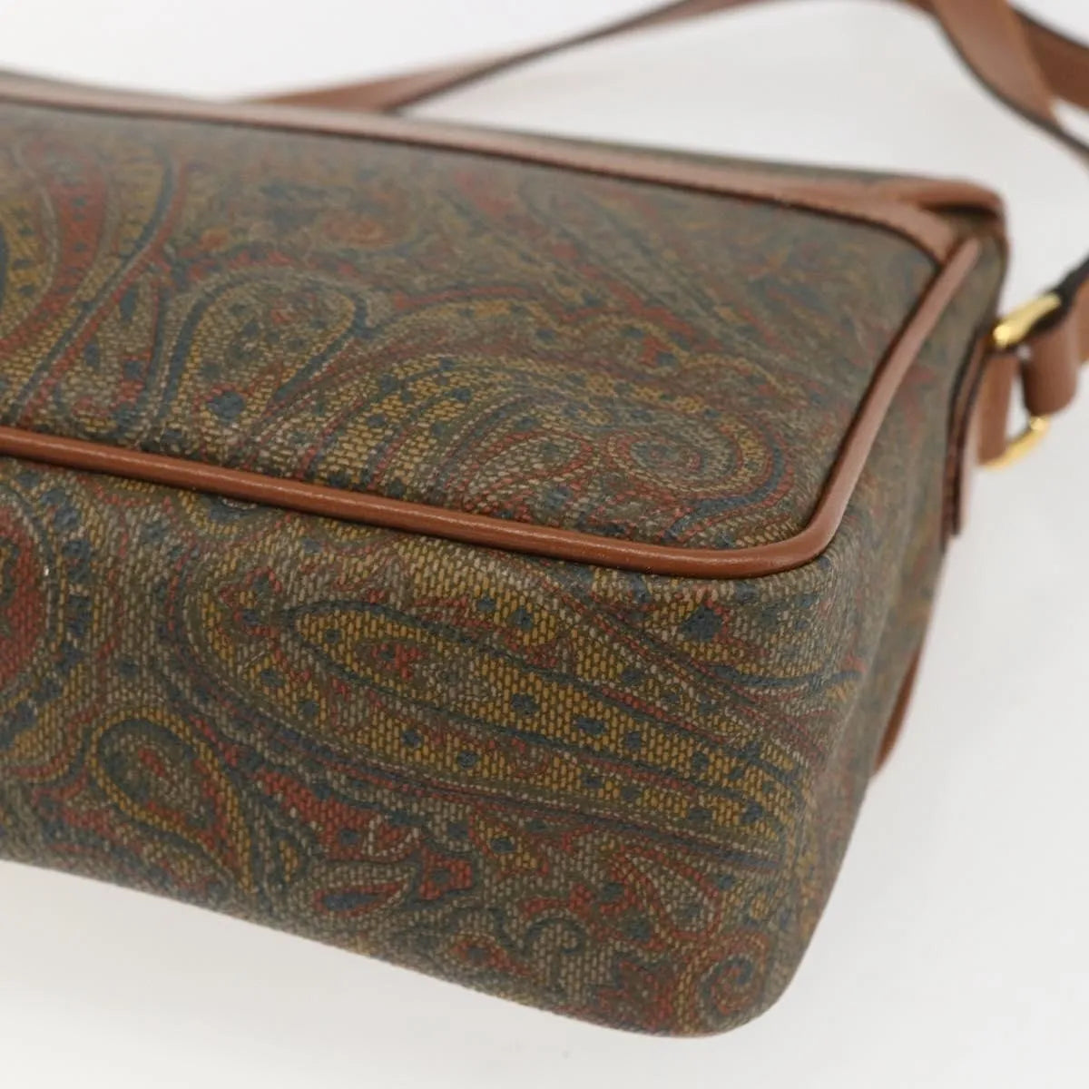 Valentino Garavani Vintage Canvas and Leather, Brown, Canvas, Shoulder Bag
