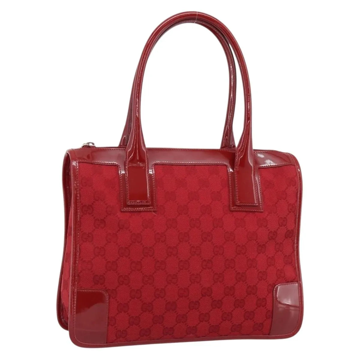Gucci Structured Top Handle Open Tote GG Canvas, Red, Canvas, Handbag