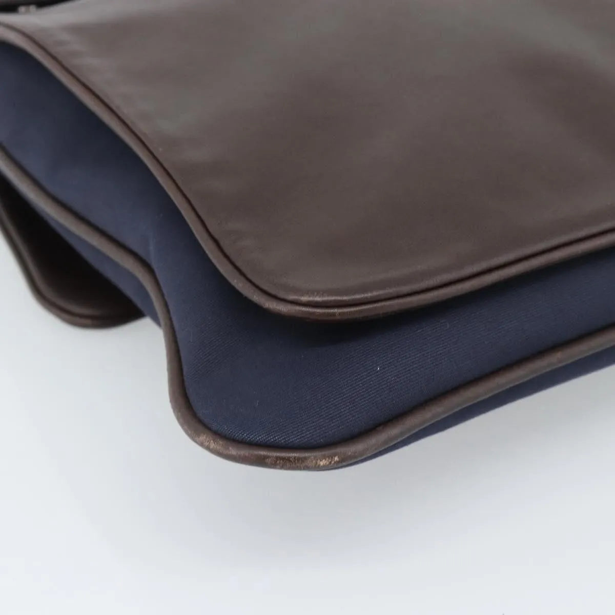 Hermes Mrs. Hippie Leather and Toile, Navy, Leather, Shoulder Bag