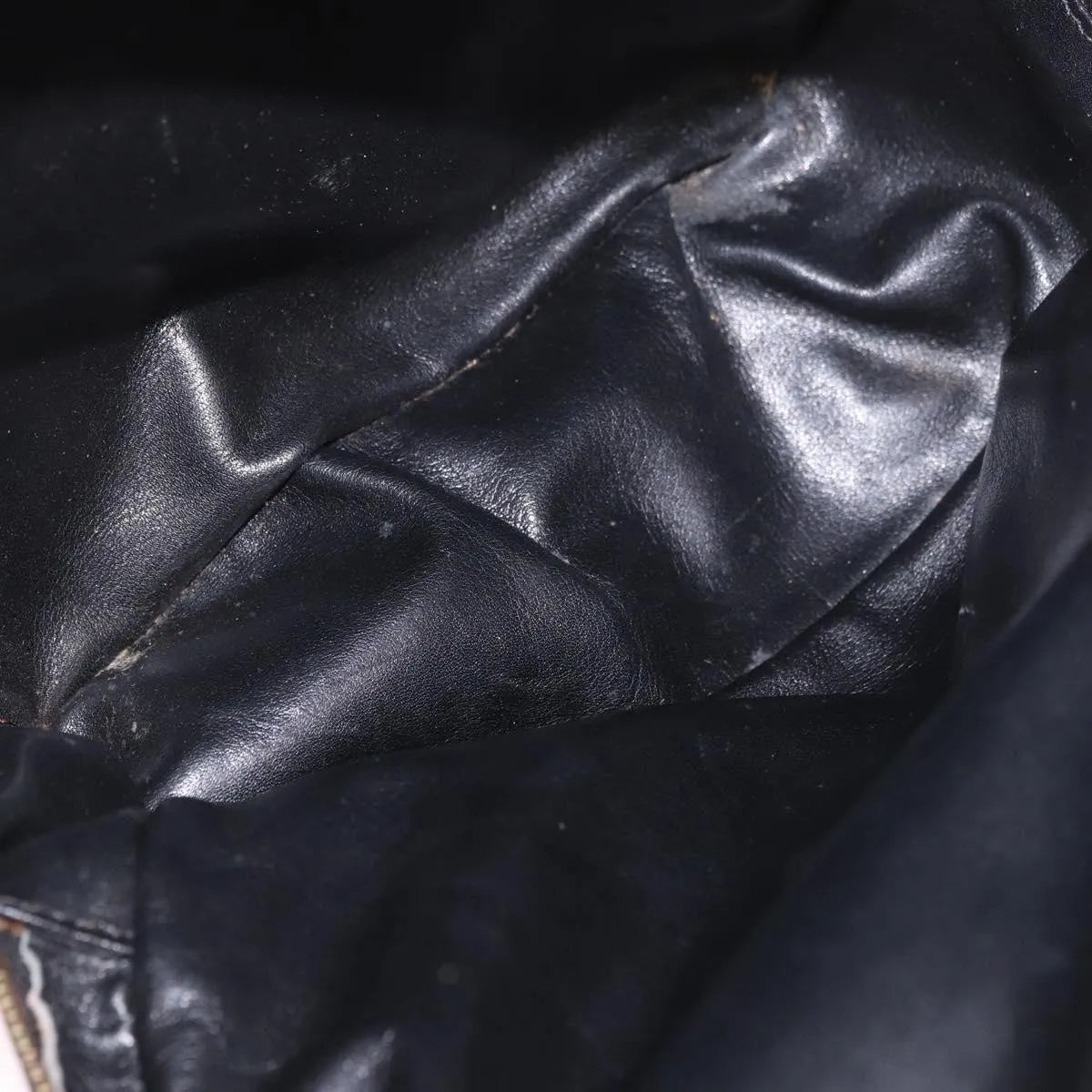 Celine Vintage Circle Logo Leather, Black, Leather, Shoulder Bag