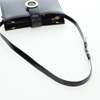 Celine Vintage logo ring shoulder bag Patent Leather, Green, Patent Leather, Shoulder Bag
