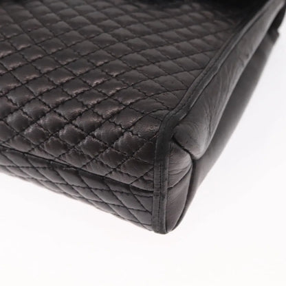 Bally Vintage Chain Quilted Leather, Black, Leather, Shoulder Bag
