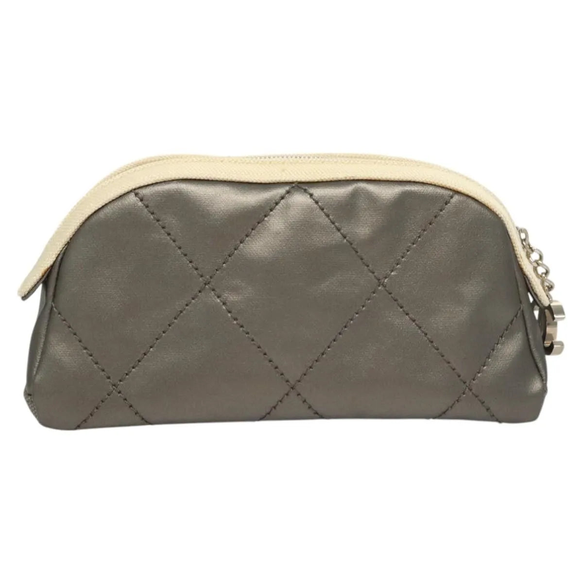 Chanel Vintage Clutch Leather, Gray, Leather, Clutch