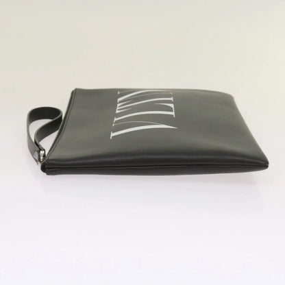 Valentino Garavani VLTN Wristlet Clutch Printed Leather, Black, Leather, Clutch