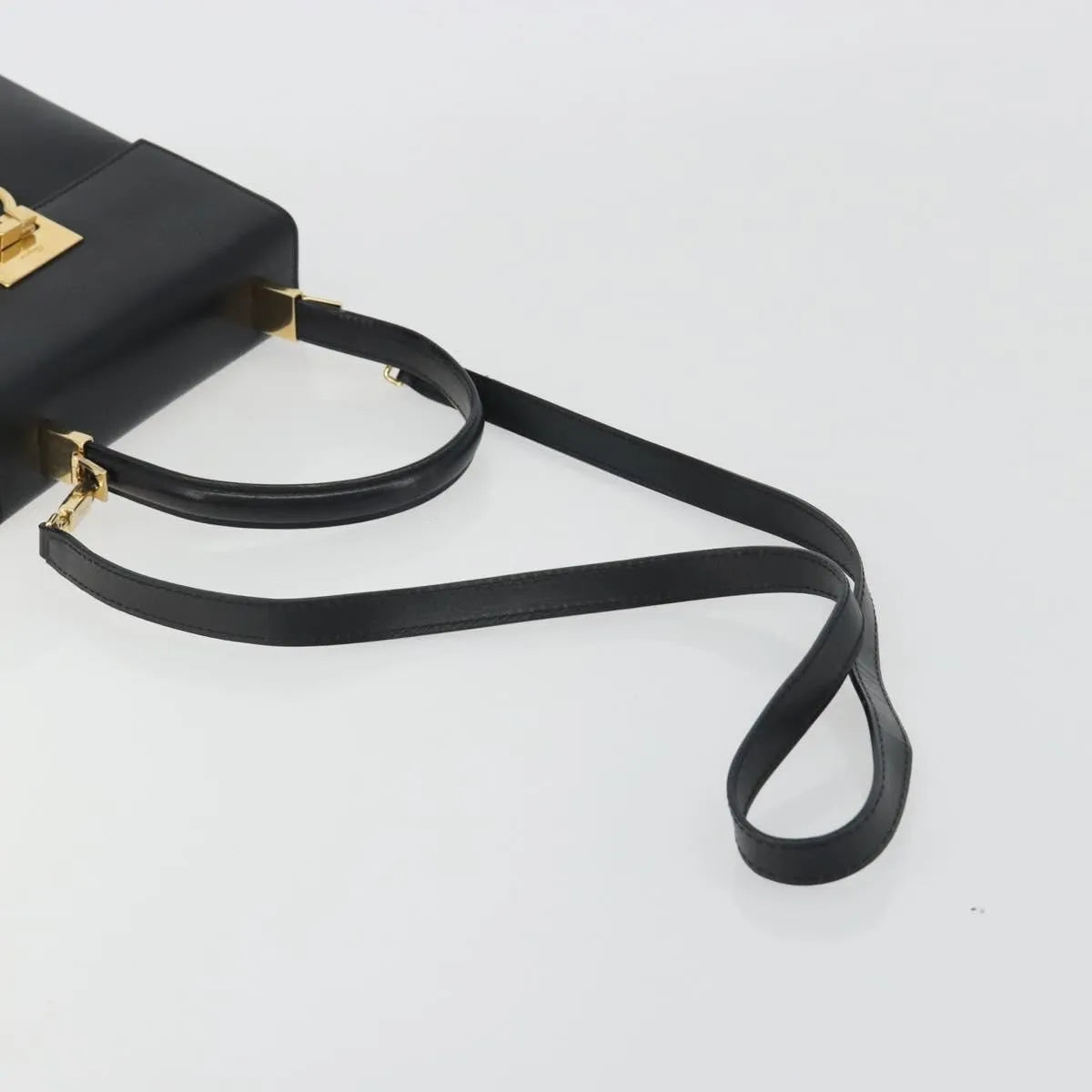 Salvatore Ferragamo Gancini Convertible Top Handle Leather, Black, Leather, Handbag