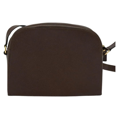 Celine Vintage Turnlock Leather, Brown, Leather, Shoulder Bag