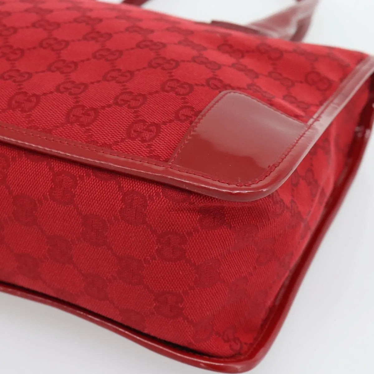 Gucci Structured Top Handle Open Tote GG Canvas, Red, Canvas, Handbag