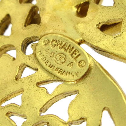 Chanel Logo CC Gold-plated, Gold, Gold Plated, Brooch