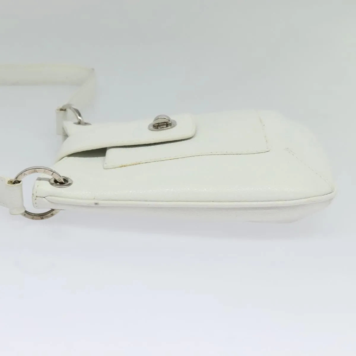 Bvlgari Vintage Leather, White, Leather, Shoulder Bag