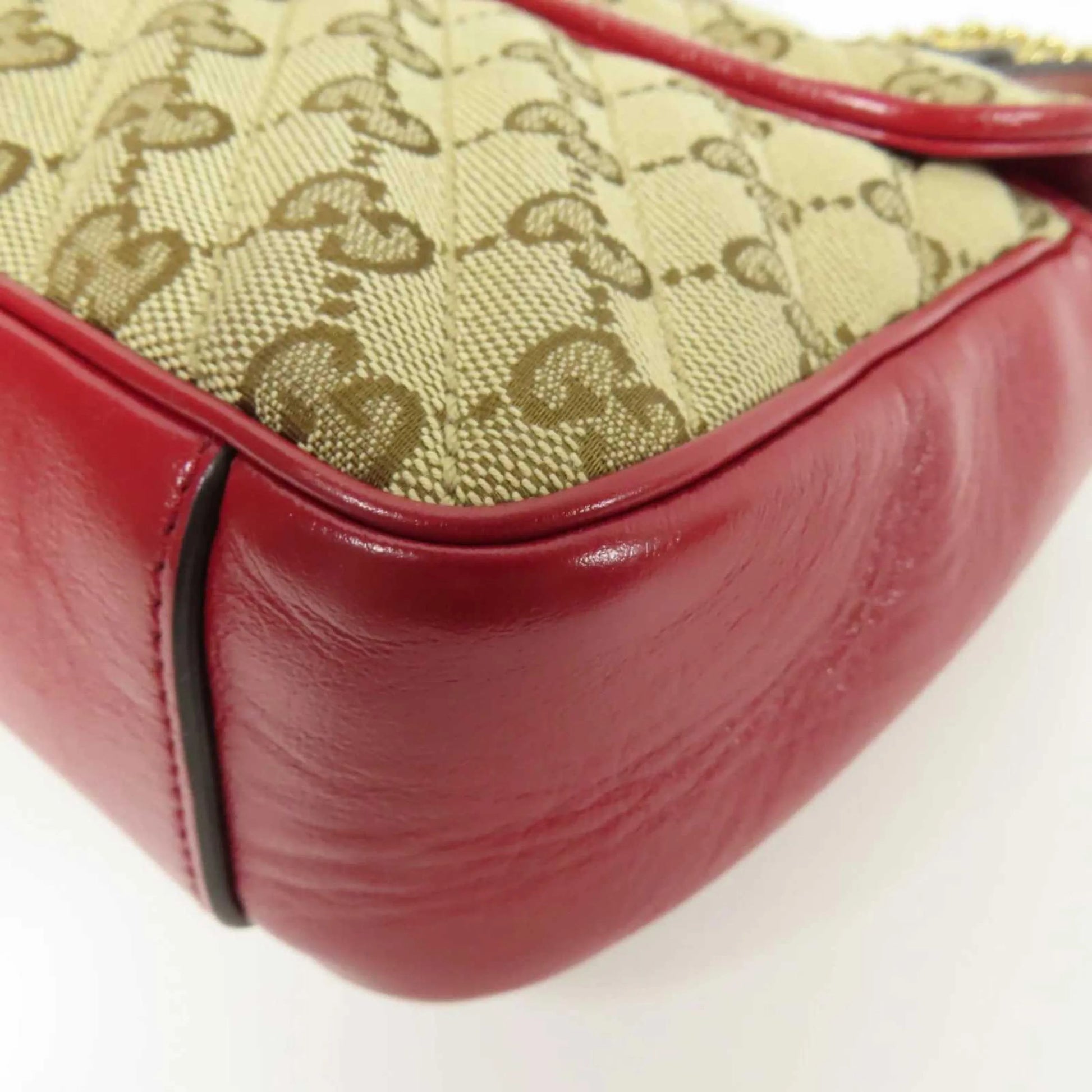 Gucci GG marmont Canvas, Beige, Canvas, Shoulder Bag
