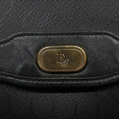 Christian Dior Vintage Honeycomb Flap Canvas and Leather, Black, Canvas, Shoulder Bag