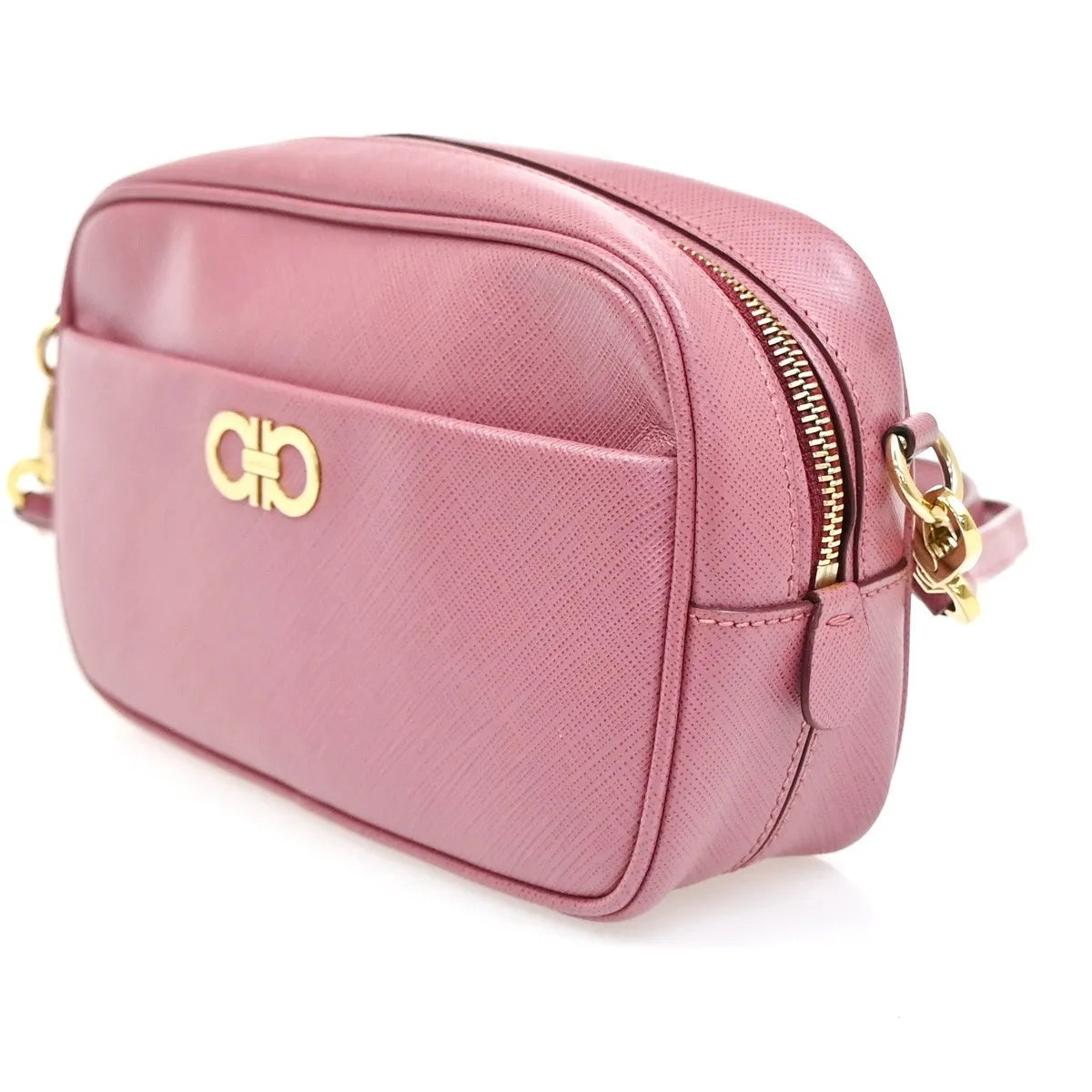 Salvatore Ferragamo Gancini Leather, Pink, Leather, Shoulder Bag