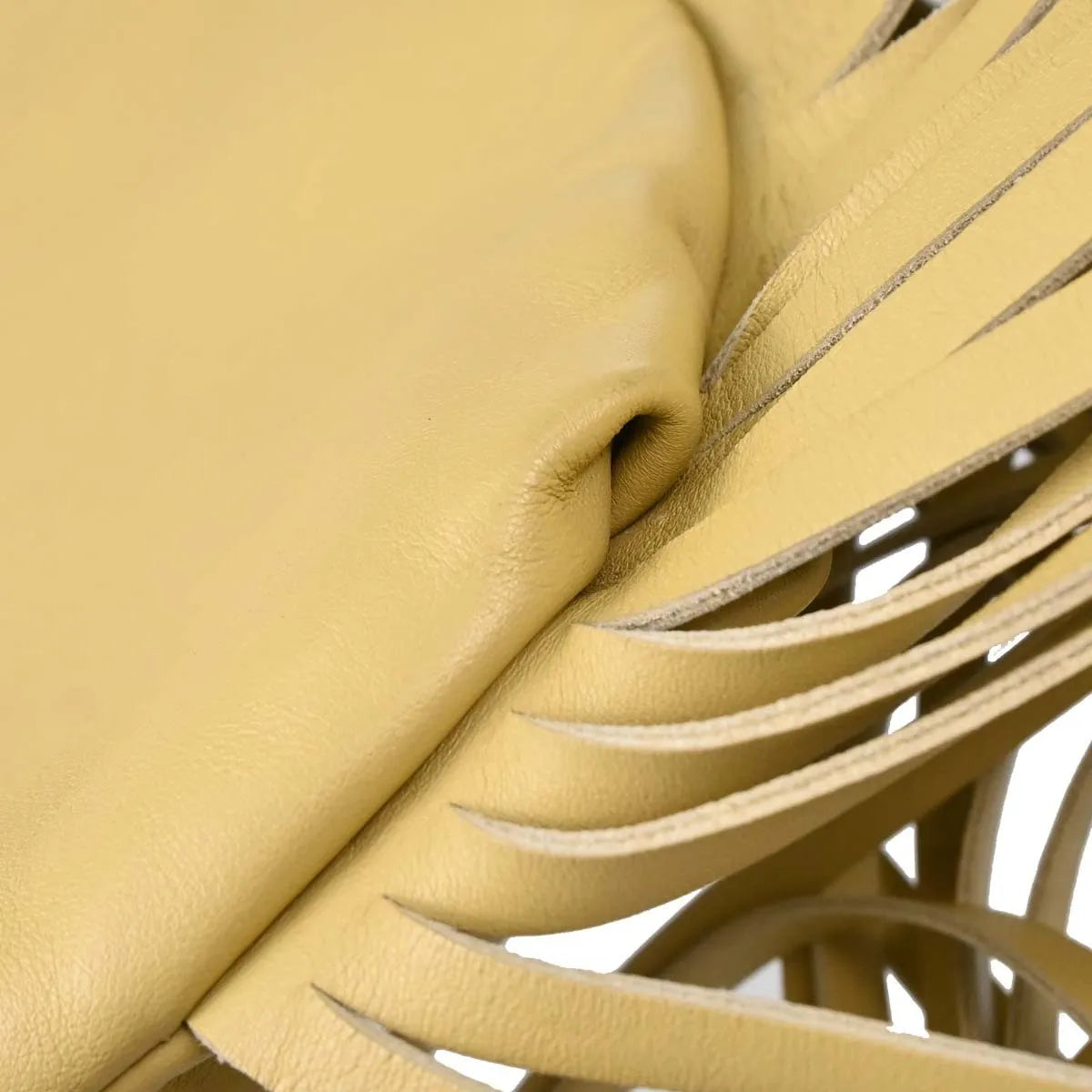Bottega Veneta The Fringe Leather, Beige, Leather, Clutch