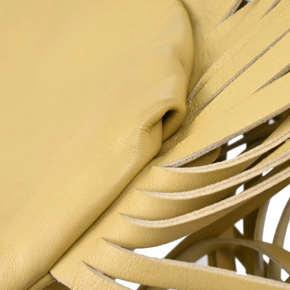 Bottega Veneta The Fringe Leather, Beige, Leather, Clutch